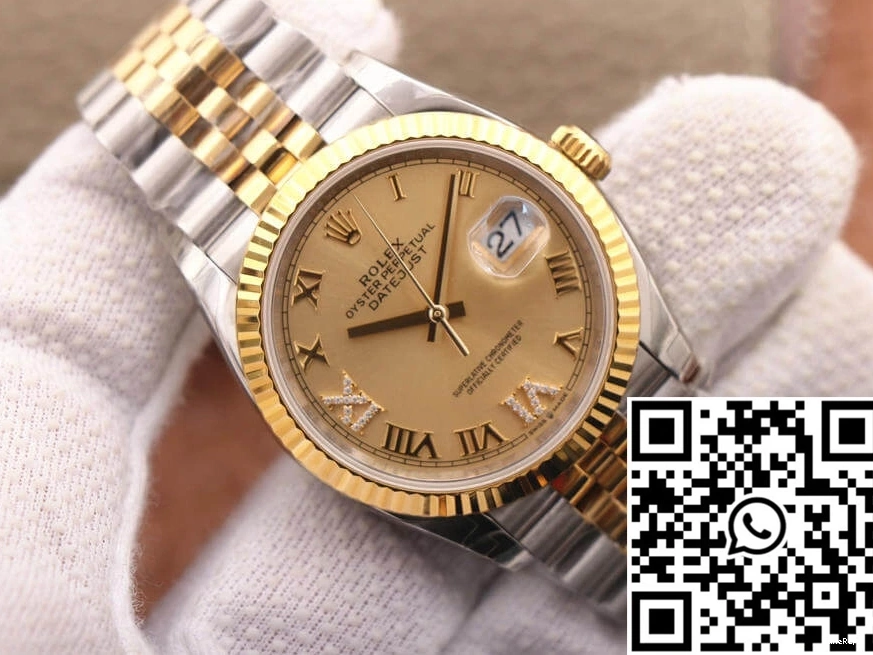 Diamond Dial Datejust 126233 Factory Rolex Gold EW 0101